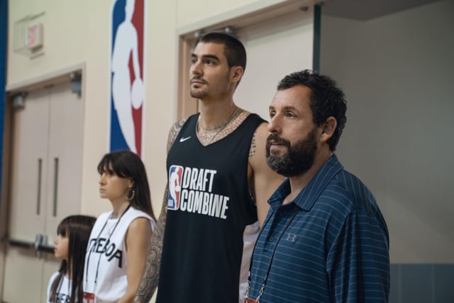 Adam Sandler returns as a down-on-his-luck NBA basketball scout in Hustle. Its been given a huge thumbs up by film critics, who have hailed Sandler's performance.