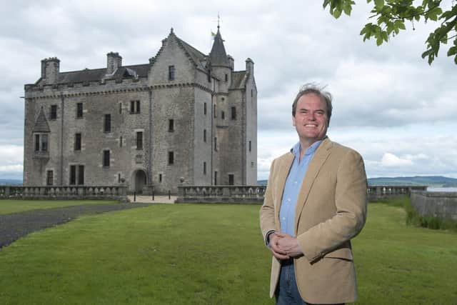 Harry, Lord Dalmeny, and Barnbougle Castle on the Rosebery Estate, South Queensferry