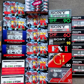 Some of my 'new old stock' blank cassettes - tapes produced decades ago, in some cases, that remain in their sealed packaging. Picture: Scott Reid