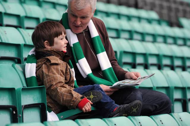 Aidan Smith took his four-year-old son Archie to his first football game when they attended the Edinburgh derby between Hibs and Hearts at Easter Road on January 2, 2012.
