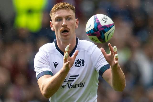 Ben Healy made his first start for Scotland and was named man of the match for his performance in the 25-13 win over Italy at Scottish Gas Murrayfield. (Photo by Ross MacDonald / SNS Group)