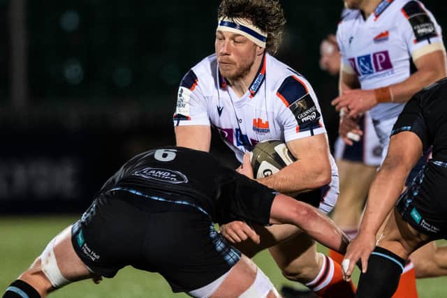Action from a Glasgow v Edinburgh match as Hamish Watson takes on Ryan Wilson. Both sides will play in the United Rugby Championship next season.