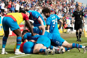 Inverness' Billy Mckay celebrates his goal against Montrose.