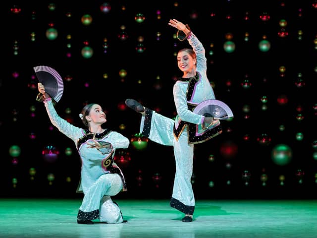 Alice Kawalek and Kayla-Maree Tarantolo perform the revamped Chinese Tea Dance sequence of Scottish Ballet's production of The Nutcracker (Picture: Andy Ross)