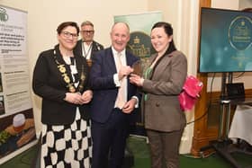 Roisin Therese from The Dreadnought in East Lothian accepting her award in 2024