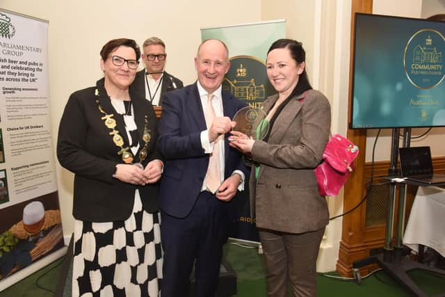 Roisin Therese from The Dreadnought in East Lothian accepting her award in 2024
