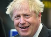 Prime Minister Boris Johnson during a campaign visit to Burnley College Sixth Form Centre in Burnley, Lancashire. Picture date: Thursday April 28, 2022.