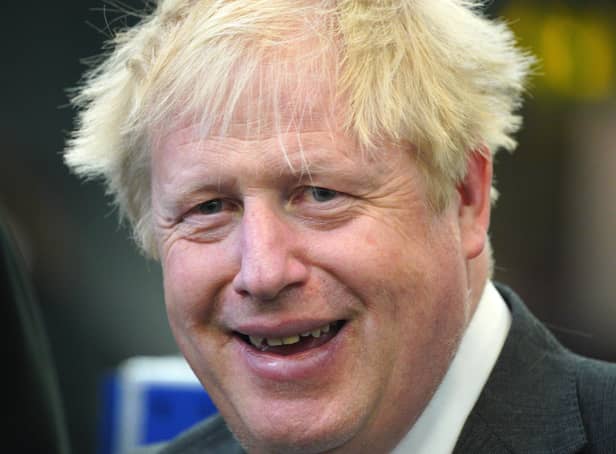 Prime Minister Boris Johnson during a campaign visit to Burnley College Sixth Form Centre in Burnley, Lancashire. Picture date: Thursday April 28, 2022.