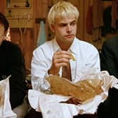 Robert Carlyle as Begbie, left, with Jonny Lee Miller as Sick Boy and Ewan McGregor as Renton in Trainspotting