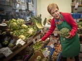 SNP leader Nicola Sturgeon during a visit to Digin Community Greengrocer in Edinburgh, on the last day of the General Election campaign trail, 2019
