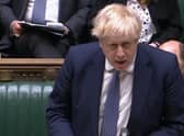 Prime Minister Boris Johnson delivers a statement on the Ukraine in the House of Commons.