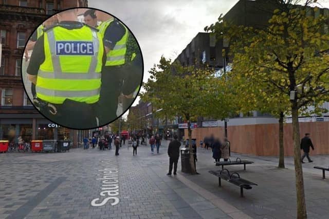 A man has been arrested in connection with a disturbance on Sauchiehall Street.