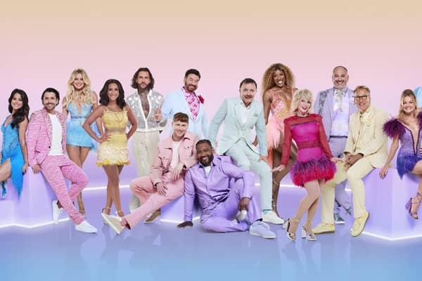 Sam Quek, Shayne Ward, Tasha Ghouri, Dr Punam Krishan, Pete Wicks, Jamie Borthwick, Nick Knowles, JB Gill, Chris McCausland, Montell Douglas, Toyah Willcox, Wynne Evans, Paul Merson, Sarah Hadland and Tom Dean, the celebrity contestants in this year's BBC1's Strictly Come Dancing.  Photo credit: Ray Burmiston/PA Wire