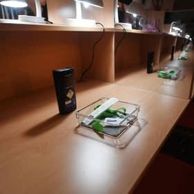 Photo of a drug consumption room. Picture: John Devlin.
