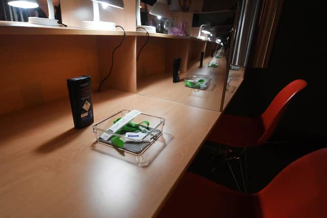 Photo of a drug consumption room. Picture: John Devlin.