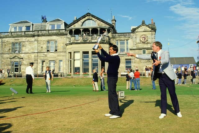 Seve Ballesteros after winning the Open at St Andrews in 1984. Picture: Getty Images