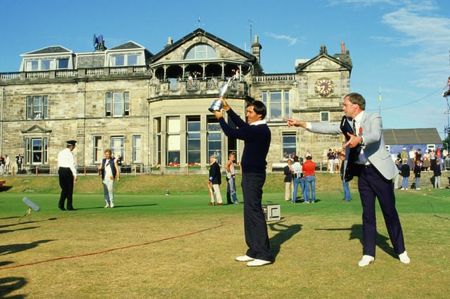 Seve Ballesteros after winning the Open at St Andrews in 1984. Picture: Getty Images