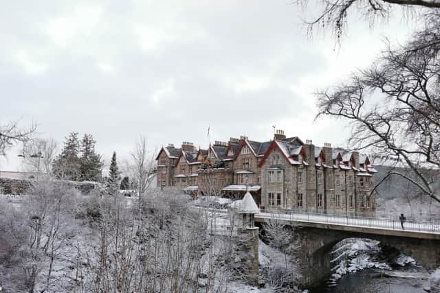The Fife Arms in Braemar peeping through the snow. PIC: Contributed.