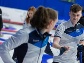 Scotland's Jen Dodds and Bruce Mouat at the World Mixed Doubles Curling Championships in Aberdeen. Picture: WCF/Celine Stucki