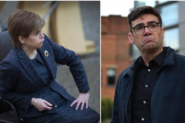 Andy Burnham has hit out at the travel ban announced by Nicola Sturgeon