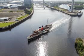 Waverley leaving its berth beside Glasgow Science Centre at the launch of its summer season last May for a cruise down the Clyde to Tighnabruaich. (Photo by John Devlin/The Scotsman)