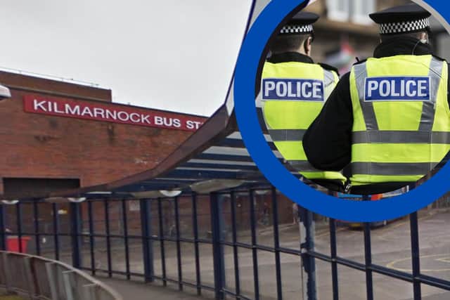 The attack happened at Kilmarnock Bus Station on Saturday night.