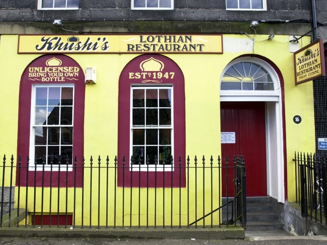 Khushi's Indian restaurant in Drummond Street, which was one of Scotland's oldest surviving Curry Houses. Khushi's has since been relocated multiple times.