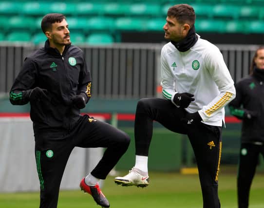 Celtic pair Hatem Abd Elhamed (L) and Nir Bitton are both on internatinal duty with Israel (Photo by Alan Harvey / SNS Group)