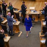 Nicola Sturgeon, First Minister of Scotland, is seen leaving the chamber following her final First Ministers Questions. Picture: Peter Summers/Getty Images