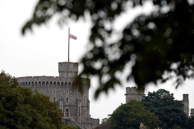 The Union flag is flow at half mast at Windsor Castle, Berkshire, following the death of Queen Elizabeth II on Thursday. Picture date: Friday September 9, 2022.