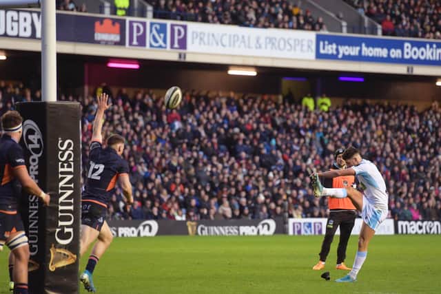 The record attendance for the Edinburgh v Glasgow Warriors fixture is 27,437, set in 2019. (Photo by Gary Hutchison / SNS Group)