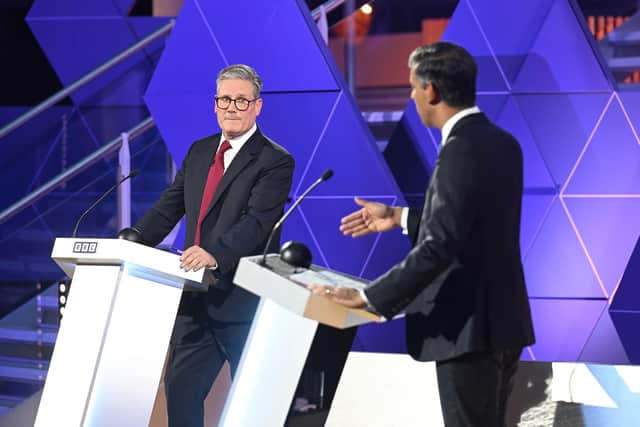Rishi Sunak and Keir Starmer delivered a shockingly bad piece of political theatre (Picture: Jeff Overs/BBC via Getty Images)