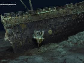 The vessel, which lies 12,500ft down in the Atlantic, has previously only been seen through snapshots from underwater cameras