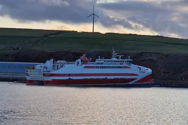 Pentalina aground at St Margaret's Hope on April 29 Picture: RNLI/Longhope RNLI