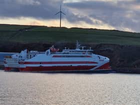 Pentalina aground at St Margaret's Hope on April 29 Picture: RNLI/Longhope RNLI