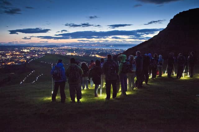 The Edinburgh International Festival event Speed of Light took place on Arthur's Seat. Picture Euan Myles