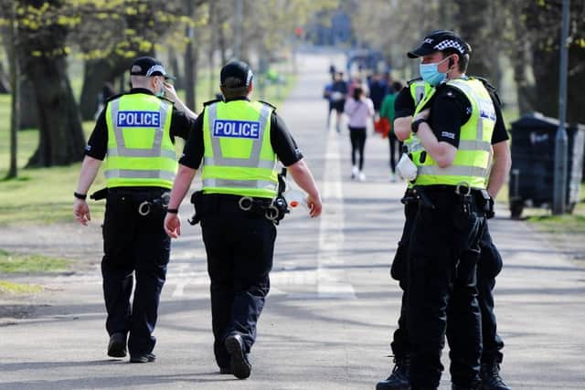 Police patrol in the Meadows, Edinburgh. Pic: Michael Gillen