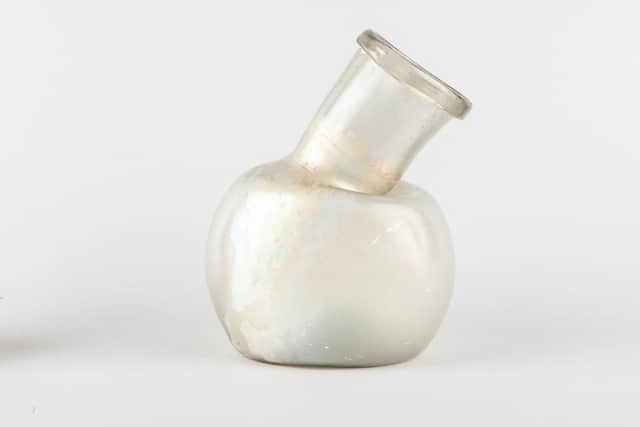 A urine bottle, which curators believe may have belonged to the future James II and VII, recovered from the wreck of Gloucester. PIC: Norfolk Museums Service.
