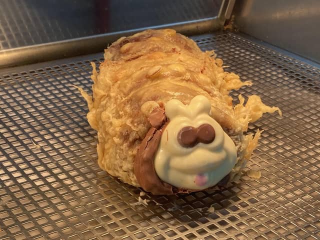A chip shop in South Lanarkshire covered the birthday cake in batter and fried it as part of a special promotion.