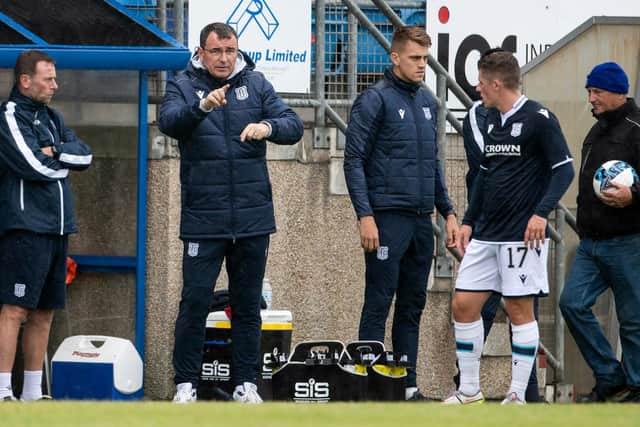Bowyer gives out instructions during a pre-season friendly against Peterhead.