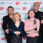 Pulp (left to right) Nick Banks, Candida Doyle, Mark Webber, Steve Mackey and Jarvis Cocker of Pulp, with the award for Outstanding Song Collection during the 62nd Annual Ivor Novello Music Awards at Grosvenor House in London. Mackey, the bass guitarist of Britpop band Pulp, has died aged 56.