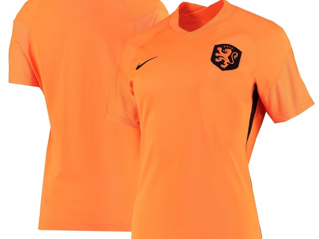 No major tournament would be complete with a bright orange Dutch shirt - and it appears Nike know exactly what we mean. A basic black trim allows the bright orange to stand out, while a solid black Netherlands badge booms on the chest.