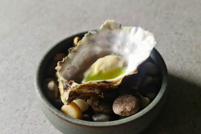 Oyster with jalapeno
