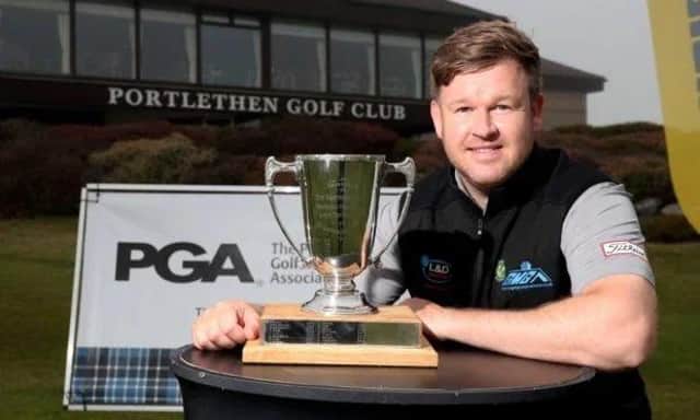 Paul O'Hara shows off the Northern Open trophy at Portlethen after landing the prize for a second time. Picture: PGA Scotland