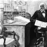 American journalist, abolitionist and former slave Frederick Douglass, working at his desk in the late 1870s, was a fan of Robert Burns' poetry (Picture: Hulton Archive/Getty Images)