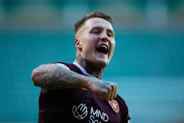 On-loan Wigan striker Stephen Humphrys will remain at Hearts for the remainder of the season. (Photo by Mark Scates / SNS Group)