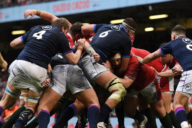 Scotland take on Wales in the Six Nations earlier this year. In the modern game strict protocols are followed in the event of a head injury