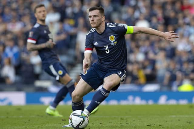 Andy Robertson could be a decent fit to assume the Kieran Tierney role on the left-side of Scotland's back three for the country's Nations League opener against Armenia. (Photo by Alan Harvey / SNS Group)