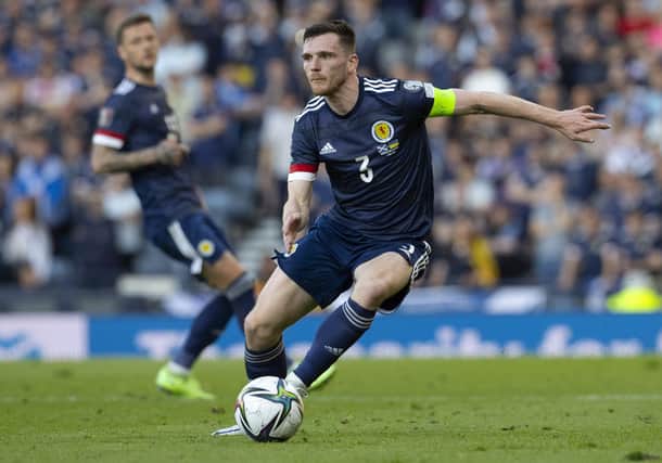 Andy Robertson could be a decent fit to assume the Kieran Tierney role on the left-side of Scotland's back three for the country's Nations League opener against Armenia. (Photo by Alan Harvey / SNS Group)