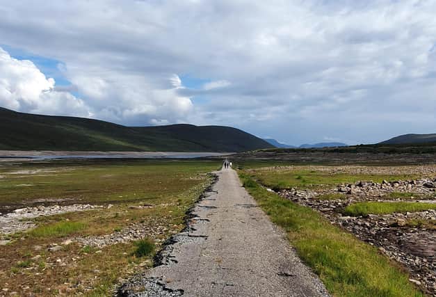 The old road to Ullapool from Dingwall was covered over with the creation of Loch Glascarnoch with the old route on show once again given falling water levels. PIC: Mark Campbell/Contributed.
